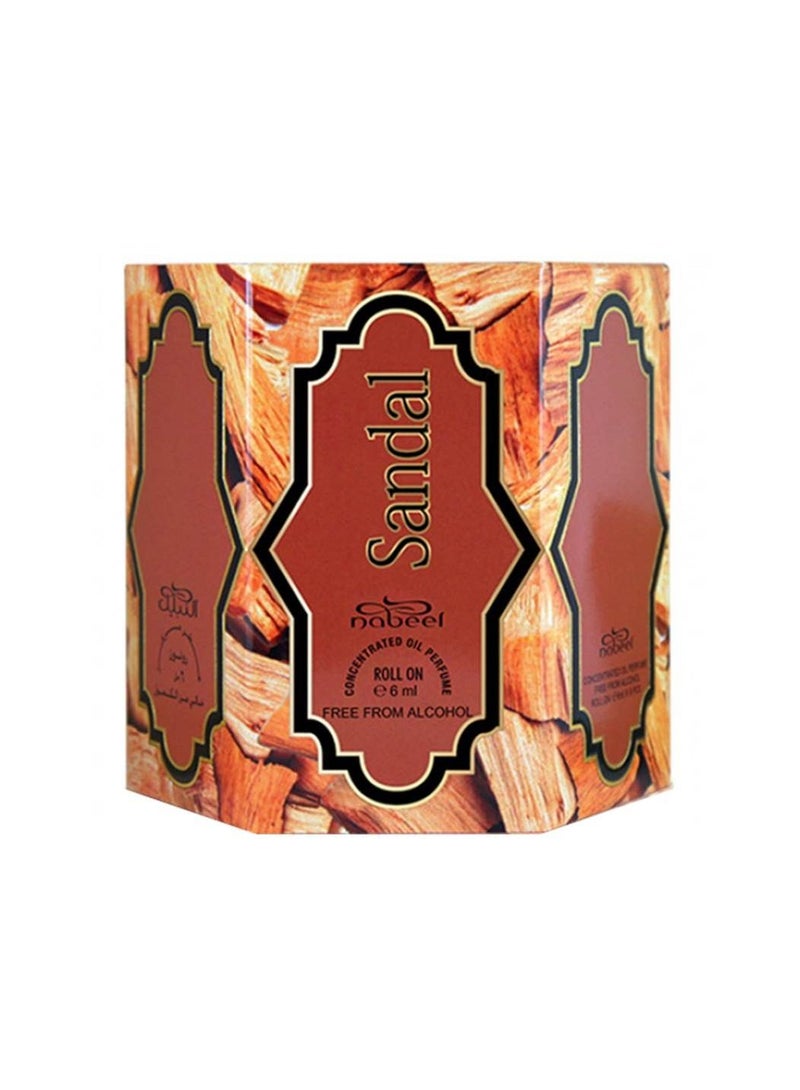 نبيل 3 قطع من عطر نبيل صندل النقي الخالي من الكحول، زيت عطري دوار، 6 مل، عطر خشبي يدوم طويلاً برائحة خشب الصندل للرجال والنساء - Image 3